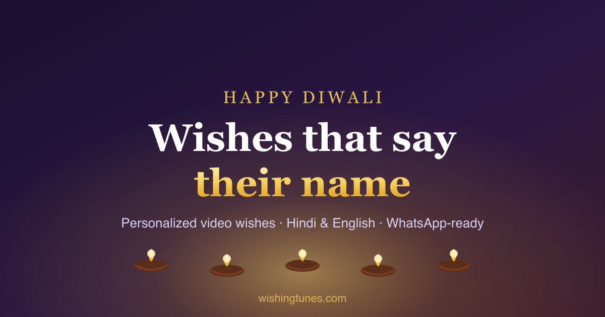 Example personalized Diwali wish